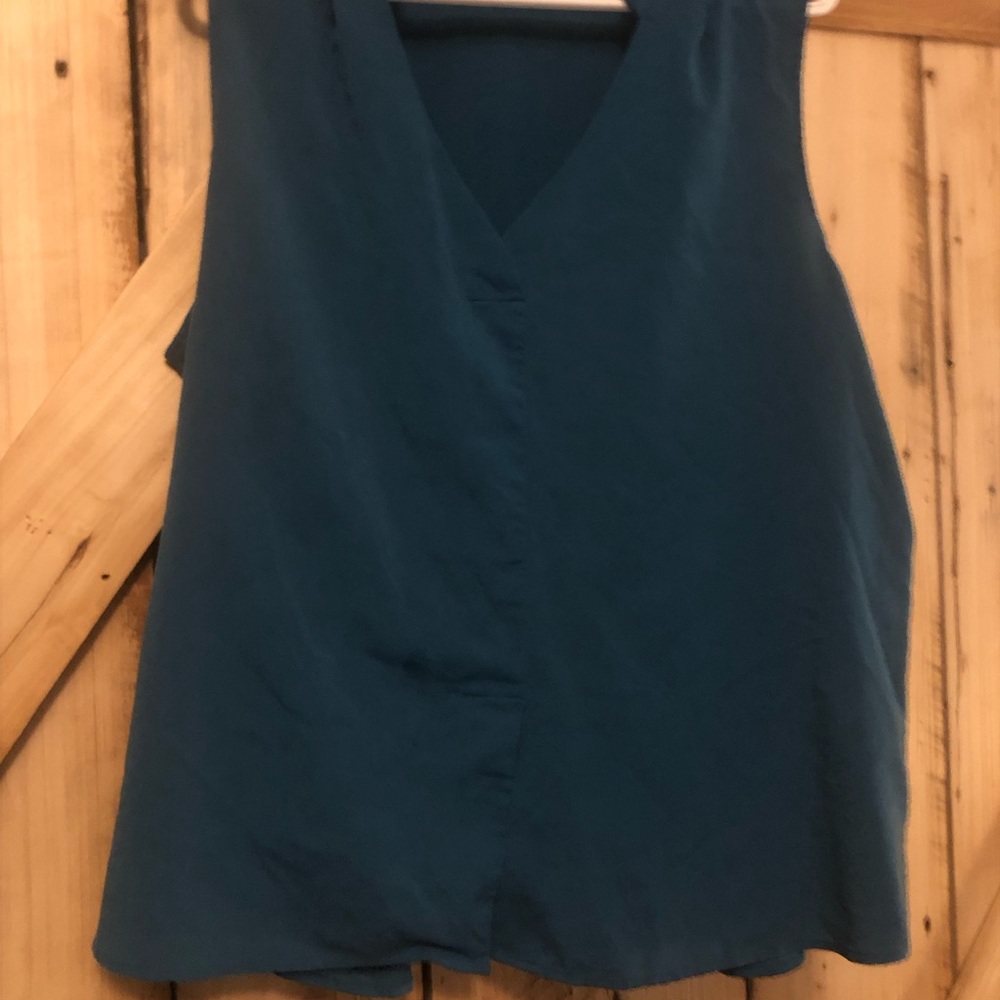 Women’s Van Heusen Teal Blue Sleeveless Polyester Shell Blouse Top XXL